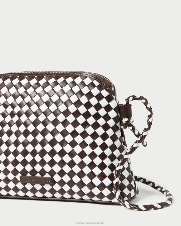 Bags Chocolate/White Loeffler Randall 044J332 Women Mallory Woven Crossbody
