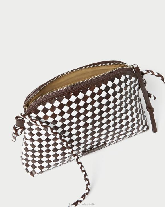 Bags Chocolate/White Loeffler Randall 044J332 Women Mallory Woven Crossbody