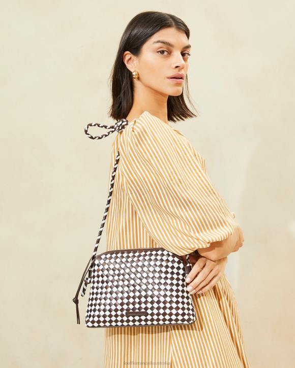 Bags Chocolate/White Loeffler Randall 044J332 Women Mallory Woven Crossbody