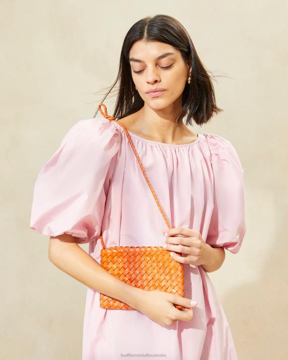 Bags Tangerine Loeffler Randall 044J329 Women Marison Woven Crossbody