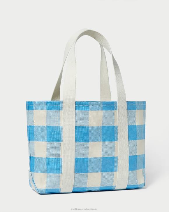 Bags Blue Gingham Loeffler Randall 044J319 Women Bennett Medium Tote
