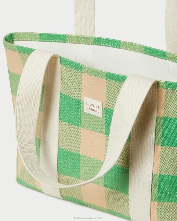 Bags Green/Butterscotch Gingham Loeffler Randall 044J314 Women Bennett Medium Tote