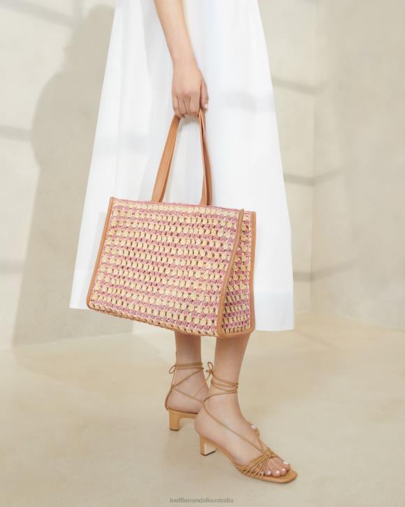 Bags Natural/Pink/Honey Loeffler Randall 044J315 Women Pia Crochet Tote
