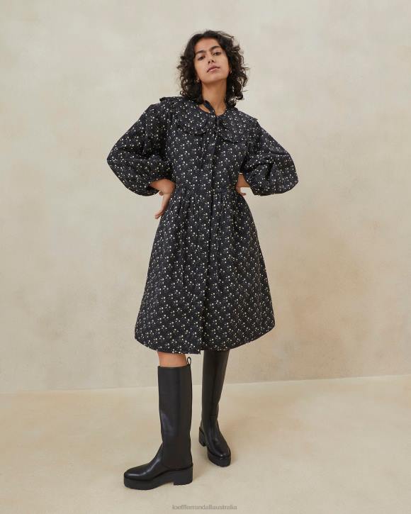 Clothes Black Ditsy Floral Loeffler Randall 044J179 Women Nari Coat Dress