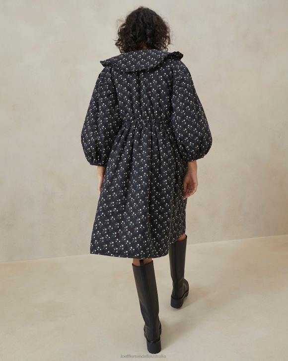 Clothes Black Ditsy Floral Loeffler Randall 044J179 Women Nari Coat Dress