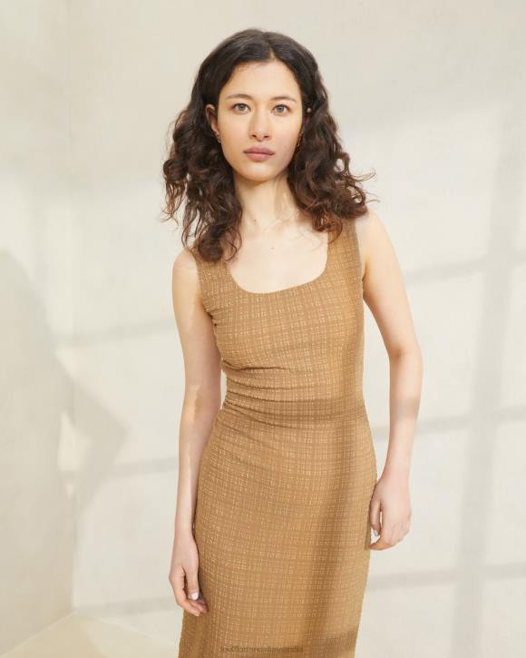 Clothes Brown Loeffler Randall 044J195 Women Yessica Ruffle-Hem Tank Dress