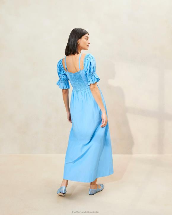 Clothes Cornflower Loeffler Randall 044J193 Women Yael Gathered-Bodice Dress