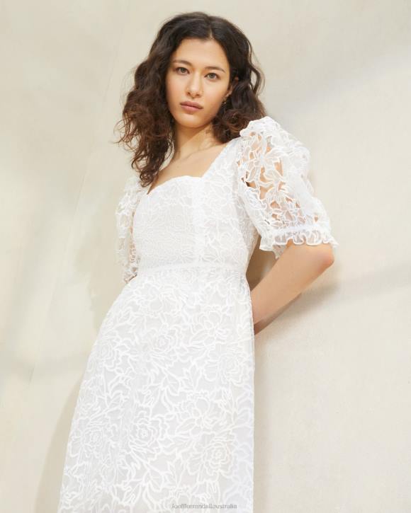 Clothes Cream Loeffler Randall 044J182 Women Addison Puff-Sleeve Dress
