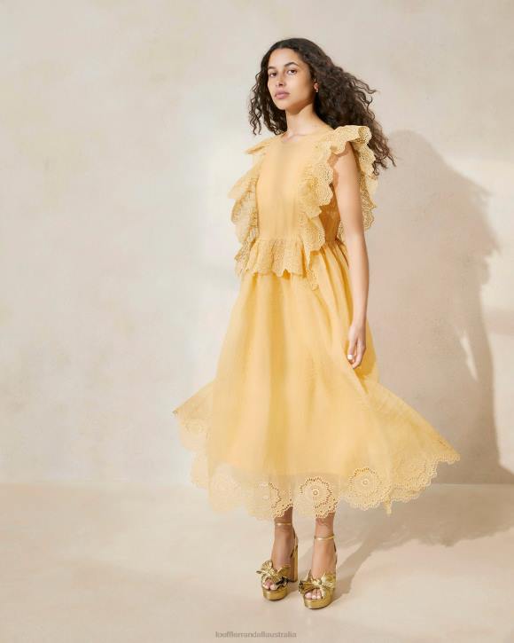 Clothes Dune Loeffler Randall 044J192 Women Naomi Embroidered Scalloped Dress