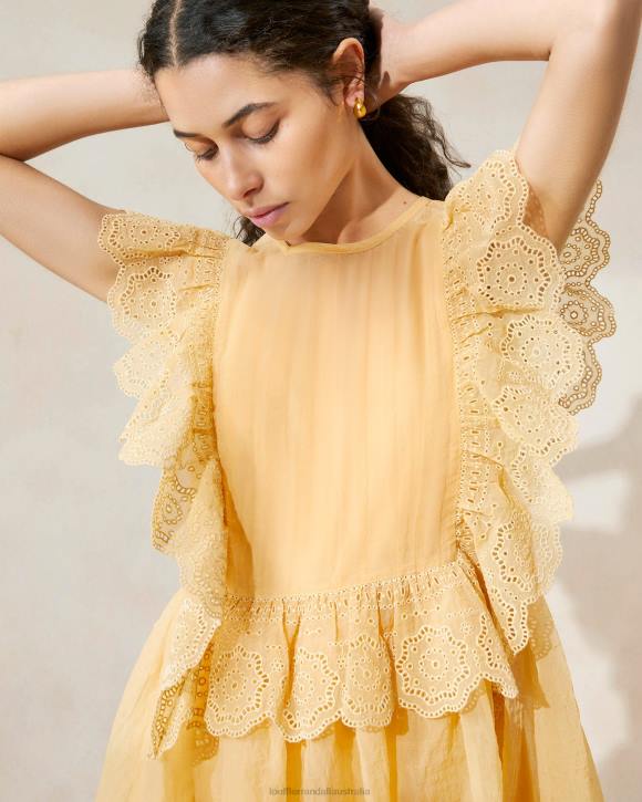Clothes Dune Loeffler Randall 044J192 Women Naomi Embroidered Scalloped Dress