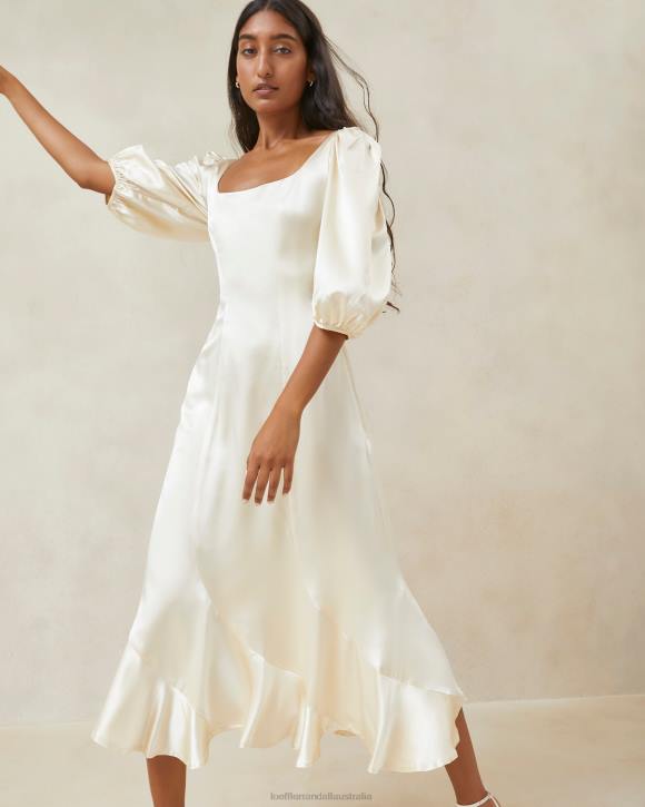 Clothes Ivory Loeffler Randall 044J169 Women Carmina Long Curve Dress