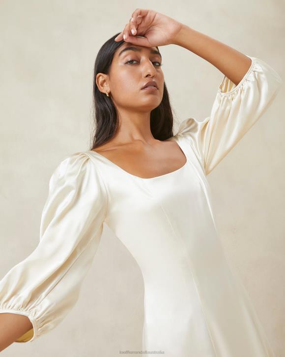Clothes Ivory Loeffler Randall 044J169 Women Carmina Long Curve Dress
