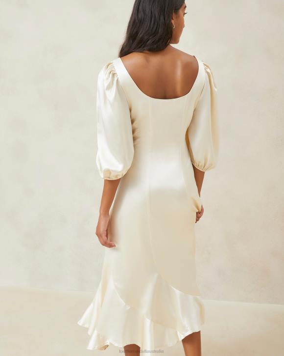 Clothes Ivory Loeffler Randall 044J169 Women Carmina Long Curve Dress
