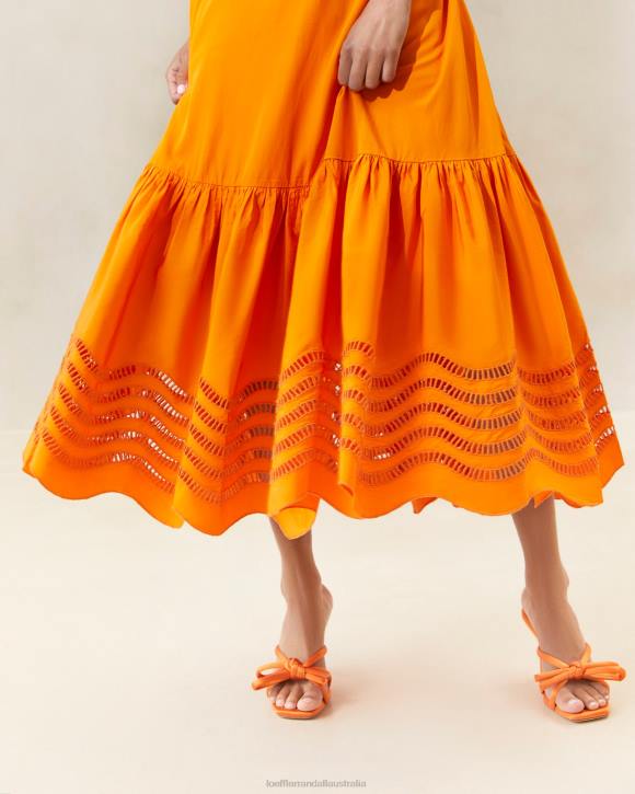 Clothes Marigold Loeffler Randall 044J196 Women Carine Embroidered Midi Dress