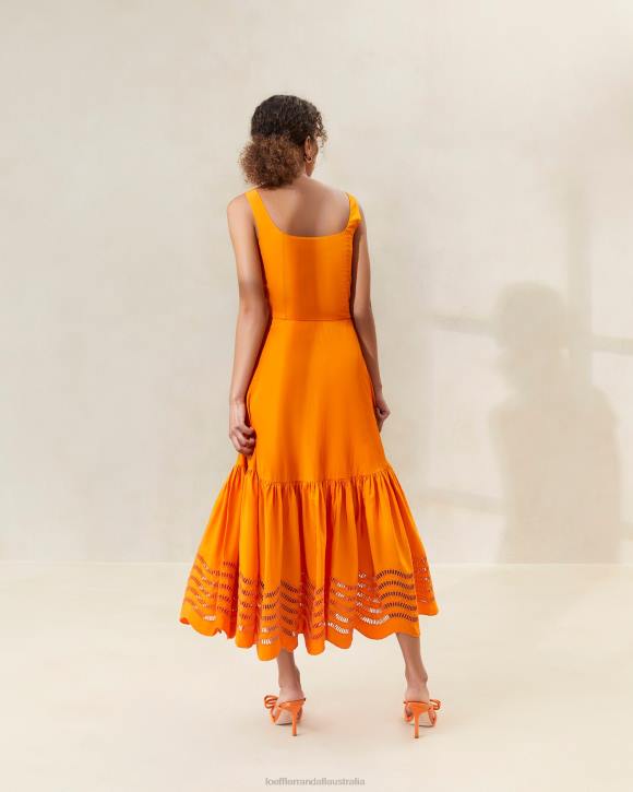 Clothes Marigold Loeffler Randall 044J196 Women Carine Embroidered Midi Dress