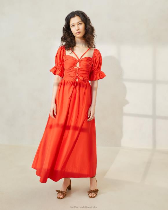 Clothes Poppy Loeffler Randall 044J177 Women Yael Gathered Bodice Dress