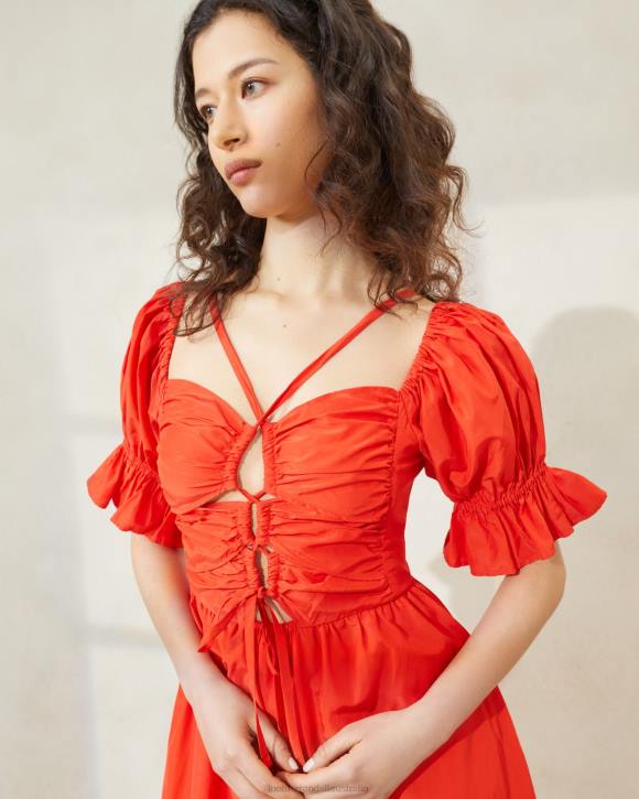 Clothes Poppy Loeffler Randall 044J177 Women Yael Gathered Bodice Dress