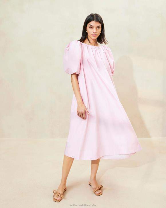 Clothes Soft Pink Loeffler Randall 044J183 Women Mimi Pink Oversized Puff-Sleeve Dress