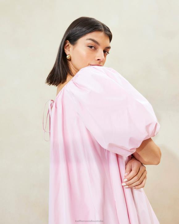 Clothes Soft Pink Loeffler Randall 044J183 Women Mimi Pink Oversized Puff-Sleeve Dress