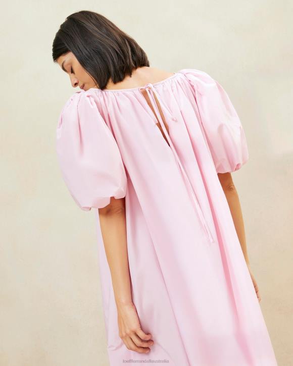 Clothes Soft Pink Loeffler Randall 044J183 Women Mimi Pink Oversized Puff-Sleeve Dress