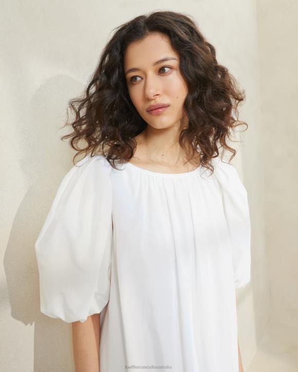 Clothes White Loeffler Randall 044J178 Women Mimi Oversized Puff-Sleeve Dress