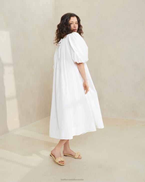 Clothes White Loeffler Randall 044J178 Women Mimi Oversized Puff-Sleeve Dress