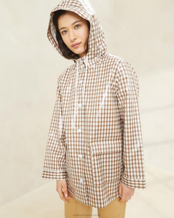 Clothes Brown Gingham Loeffler Randall 044J257 Women Misty Rain Jacket