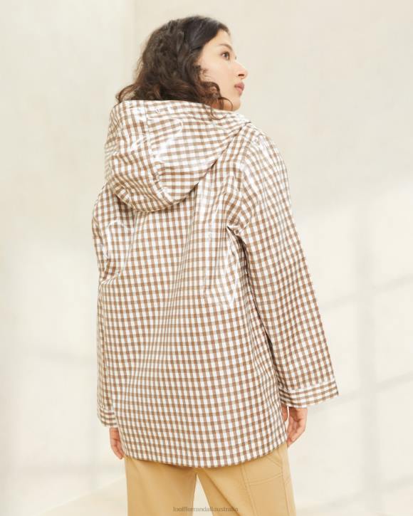 Clothes Brown Gingham Loeffler Randall 044J257 Women Misty Rain Jacket