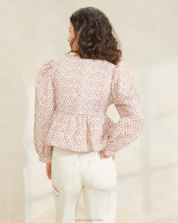 Clothes Cream/Amber Ditsy Floral Loeffler Randall 044J262 Women Donna Tie-Front Jacket