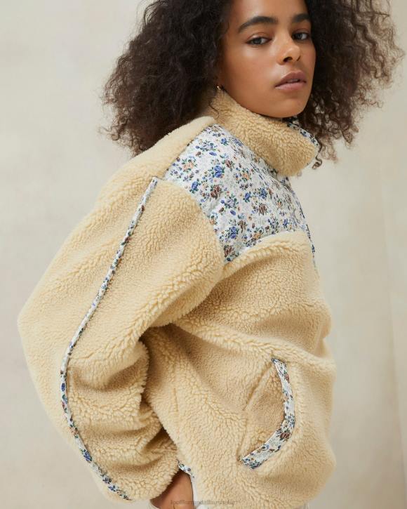 Clothes Cream/Floral Loeffler Randall 044J259 Women Liz Fleece Pullover