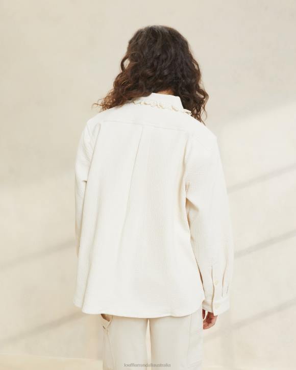 Clothes Ecru Loeffler Randall 044J260 Women Zeke Eyelet Chore Coat
