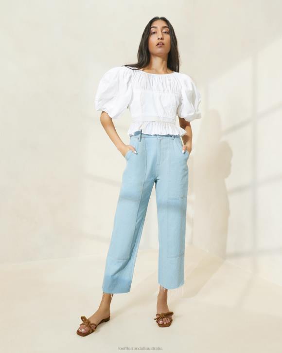 Clothes Light Denim Loeffler Randall 044J216 Women Roy Carpenter Pant