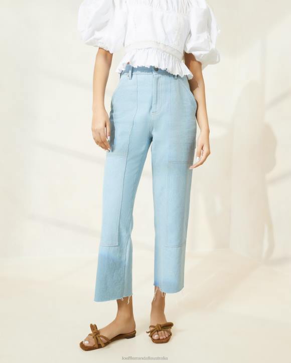 Clothes Light Denim Loeffler Randall 044J216 Women Roy Carpenter Pant
