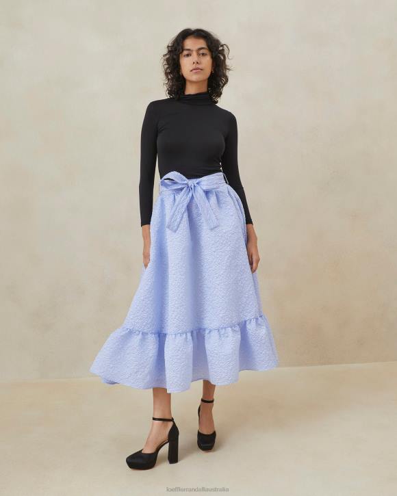 Clothes Blue Loeffler Randall 044J249 Women Carrie Ruffled Circle Skirt