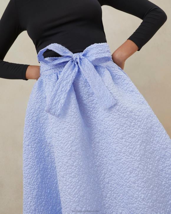 Clothes Blue Loeffler Randall 044J249 Women Carrie Ruffled Circle Skirt