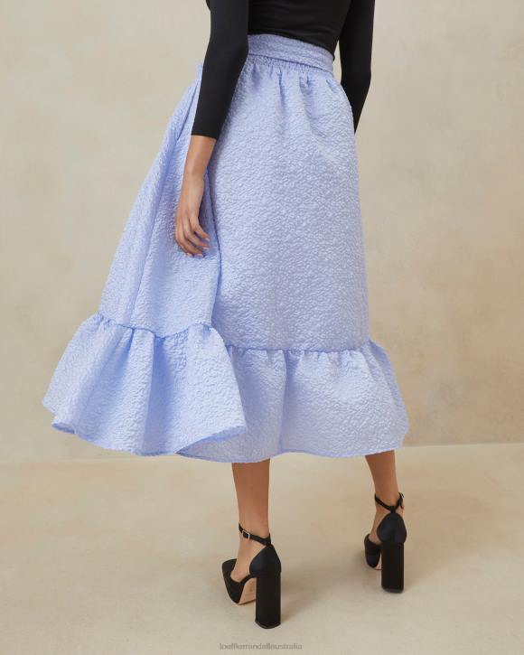 Clothes Blue Loeffler Randall 044J249 Women Carrie Ruffled Circle Skirt
