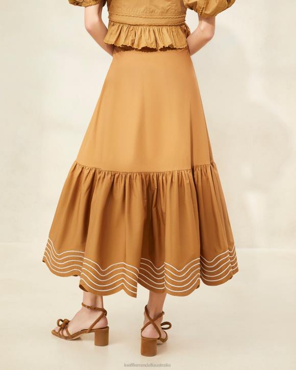Clothes Brown Loeffler Randall 044J228 Women Opal Ruffle-Hem Skirt