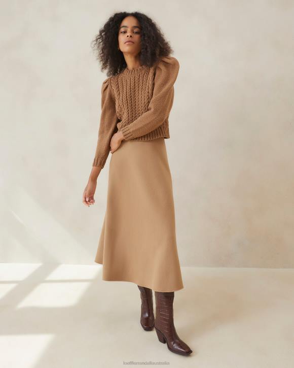 Clothes Camel Loeffler Randall 044J219 Women Charissa Circle Skirt