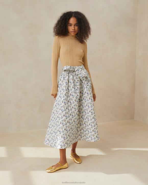 Clothes Cream/Floral Loeffler Randall 044J244 Women Leigh Quilted Skirt