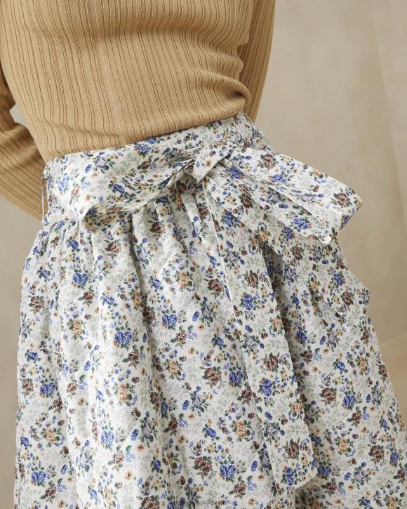 Clothes Cream/Floral Loeffler Randall 044J244 Women Leigh Quilted Skirt