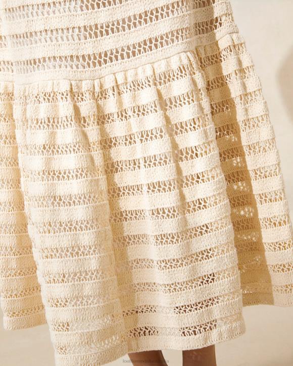 Clothes Natural Loeffler Randall 044J232 Women Scarlett Crocheted Ruffle-Hem Skirt