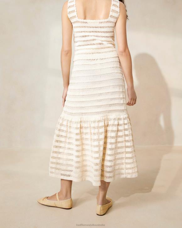 Clothes Natural Loeffler Randall 044J232 Women Scarlett Crocheted Ruffle-Hem Skirt
