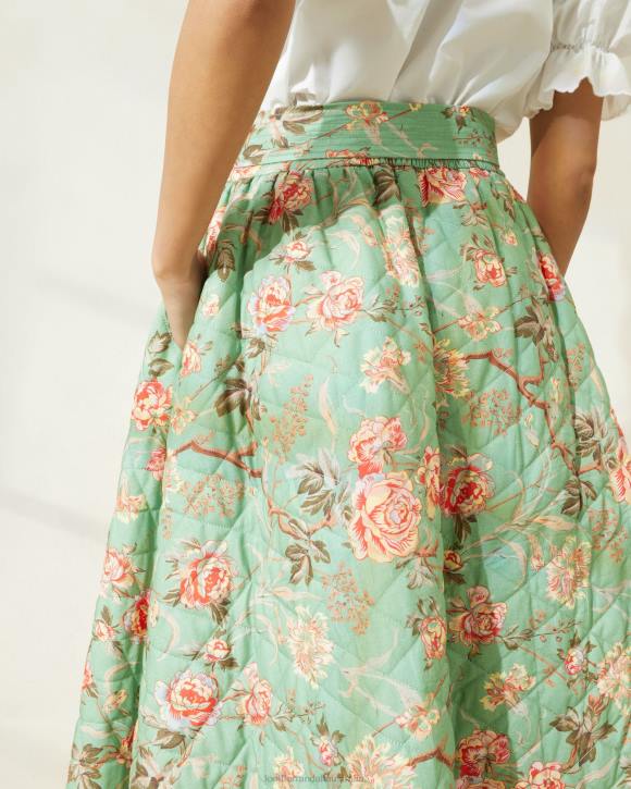 Clothes Sage Botanical Floral Loeffler Randall 044J231 Women Leigh Quilted Skirt