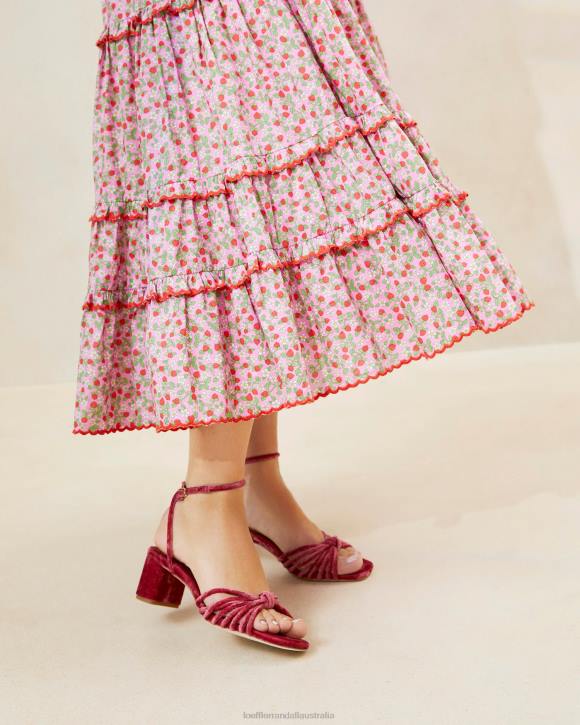 Clothes Strawberry Print Loeffler Randall 044J225 Women Ellie Strawberry Scalloped-Hem Midi Skirt