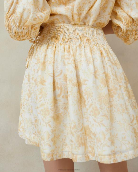 Clothes Tonal Vine Floral Loeffler Randall 044J246 Women Sidney Smocked Skirt