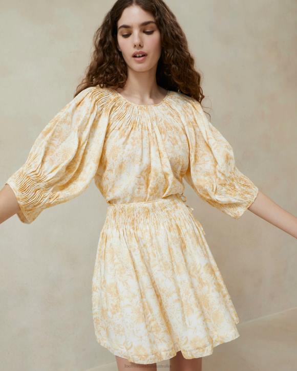 Clothes Tonal Vine Floral Loeffler Randall 044J241 Women Sloane Smocked Top