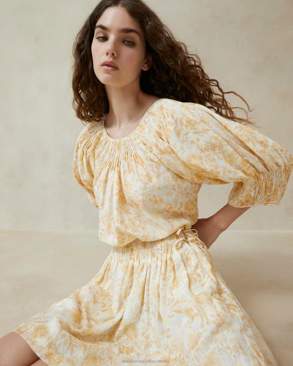 Clothes Tonal Vine Floral Loeffler Randall 044J241 Women Sloane Smocked Top