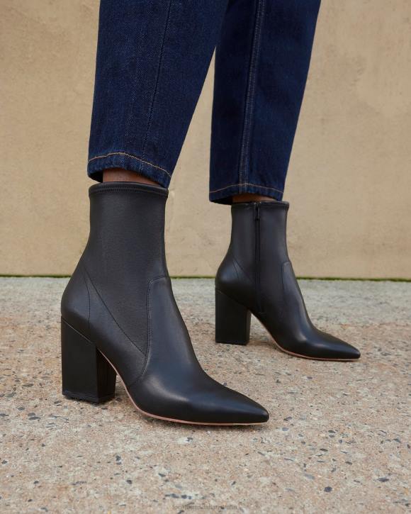 Shoes Black Loeffler Randall 044J276 Women Isla Leather Slim Ankle Bootie