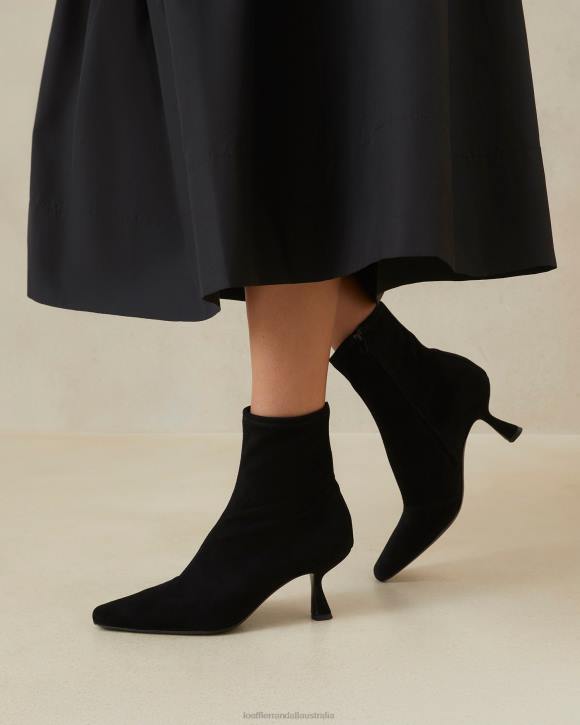 Shoes Black Loeffler Randall 044J289 Women Thandy Suede Curved Bootie