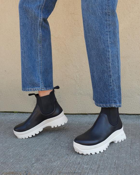 Shoes Black/White Loeffler Randall 044J280 Women Tara Cream Weather Boot